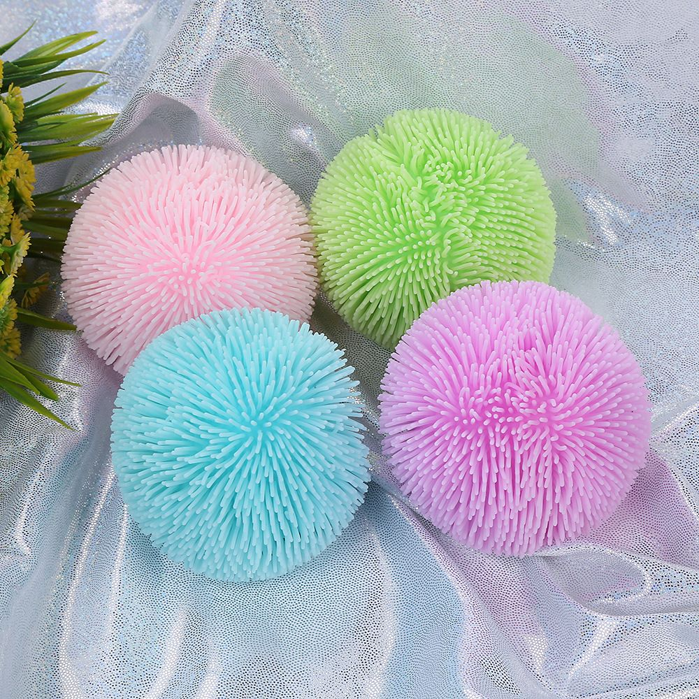 4 Solid Colors Crunchy Block Fuzz Ball